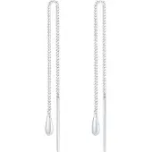Elli Paar Ohrhänger "Ohrringe Ohrringe Tropfen Durchzieher Panzer Basic 925 Silber" Gr. 83, silber, Ohrringe, Damen, 83, ohne Stein, Silber 925 (Sterlingsilber), Paar Ohrhänger
