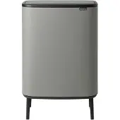 Brabantia Bo Touch Bin Hi 2x30l mit zwei Kunststoffeinsätzen Grau