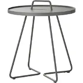 Cane-Line Beistelltische On-the-move grau, Designer Christina Strand, Niels Hvass, 52x60x52 cm
