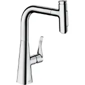 Hansgrohe Spültisch-Einhebelmischer 240 Metris Select M71 mit Ausziehbrause, 2jet, chrom