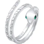 Elli Silberring "Ring Pinky Schlange Statement 925 Silber" Gr. 50, silber, Fingerringe, Damen, 50, Silber 925 (Sterlingsilber), Silberring