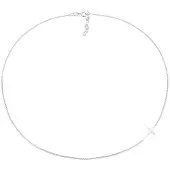 Elli Choker "Halskette Choker Kreuz Symbol Trend 925 Silber" Gr. 36, silber, Halsketten, Damen, ohne Stein, Silber 925 (Sterlingsilber), Choker