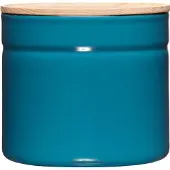 Riess Vorratsdose mit Eschenholzdeckel Ø13cm 1,26L Blue Emaille
