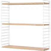 Tomado Wandregal "Tomado", weiß (weiß, buchefarben), B:70cm H:68cm T:21cm, Regale, Wandregal, 3 Ablageböden aus Buchenholz