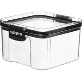 Sistema Voorraaddoos Tritan Vierkant 460 ml Transparant/Zwart