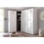 Wimex Drehtürenschrank "Malta", weiß (weiß, hochglanz weiß), B:30cm H:185cm T:40cm, Schränke, Drehtürenschrank, mit Hochglanz-Front