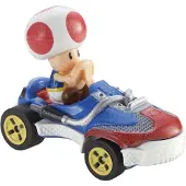 Hot Wheels GBG30 - Hot Wheels - Mario Kart - Mini Die-Cast Fahrzeug mit Figur, Toad
