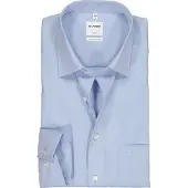 Olymp Langarmhemd "Luxor", Herren, Gr. 42, N-Gr, bleu, Web, Obermaterial: 100% Baumwolle, comfort fit, 2-Knopf-Manschette, Hemden Langarmhemd, comfort fit, Businesshemd, New-Kentkragen, bügelfrei