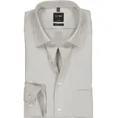 Olymp Businesshemd "Luxor modern fit", Herren, Gr. 47, N-Gr, grau (silbergrau), Web, Obermaterial: 100% Baumwolle, modern fit, Hemden Businesshemd, Topseller