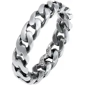 Elli Silberring "Ring Panzer Design Bandring 925 Silber" Gr. 54, schwarz, Fingerringe, Damen, 54, Silber 925 (Sterlingsilber), Silberring