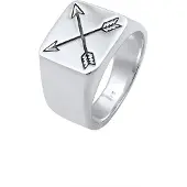 KUZZOI Ring Herren Siegelring Matt Basic Pfeil 925 Silber Kuzzoi Silber