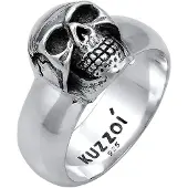 KUZZOI Siegelring "Ring Herren Siegelring Totenkopf 925er Silber" Gr. 62, silber, Fingerringe, Herren, 62, ohne Stein, Silber 925 (Sterlingsilber), 10mm, Siegelring