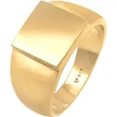 KUZZOI Ring Siegelring Herren Rechteckig Glanz 925 Silber Kuzzoi Gold