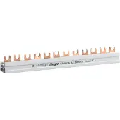 Hager KDN463A Phasenschiene 4 polig mit Gabelanschluss 10mm2 63A 12 Module