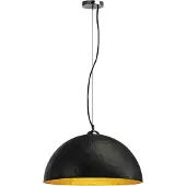 SLV Pendelleuchte Forchini in mattiert schwarz, gold, 500 mm, strukturierte Innenfläche