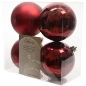 Kaemingk 4er Set Weihnachtskugeln 10cm rot bruchsicher