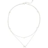 Elli Choker "Halskette Choker Layer Halbmond und Sterne 925er Silber" Gr. 36, silber, Halsketten, Damen, ohne Stein, Silber 925 (Sterlingsilber), Choker