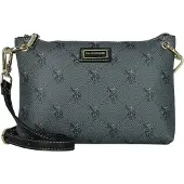 U.S. POLO ASSN. Umhängetasche Hampton Flat Crossbody Bag Black / Black blau