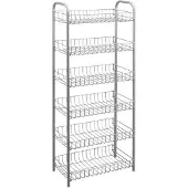 Metaltex Monaco Allzweckregal, plastifiziert, Vorratsregal aus LDPE, leichter Ausfbau ohne Werkzeug, Maße: 41 x 23 x 104 cm, 6 Etagen