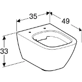 Geberit Wand-Tiefspül-WC Smyle Square compact 350 x 330 x 490 mm, spülrandlos, weiß - 500379011