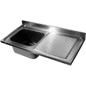 CombiSteel Einbauspüle mit 1 Becken links aus Edelstahl 700x700x40mm