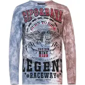 Cipo & Baxx T-Shirt "Sweatshirts", Herren, Gr. S, blau (braun, blau), Obermaterial: 95% Baumwolle CO. 5% Elasthan EL., regular fit, Shirts T-Shirt, mit coolem Print