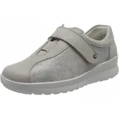 Berkemann Susanna Halbschuh, grau, Softnubuk/Stretch, Klettverschluss, Wechselfussbett 05351-649 37 1/2