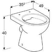 Geberit Stand-Tiefspül-WC RENOVA Abgang horizontal, teilgeschlossen, Rimfree weiß