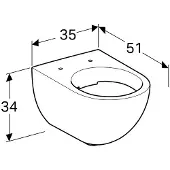 Geberit 500600012 Acanto Wand-WC Tiefspüler