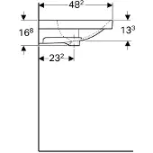 Geberit 500623012 Acanto Waschtisch m. Ablg., 90x48cm