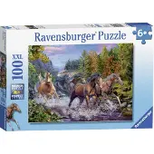 Ravensburger Puzzle - Galopp der Pferde über den Fluss, 100 Teile XXL