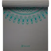 Gaiam - Yoga Mat 6 mm Premium Longer/Wider - Yogamatte Gr 198 x 66 x 0,6 cm grau/türkis