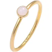 Elli Ring Stapel Rosenquarz Edelstein 925Er Silber Vergoldet Elli Gold