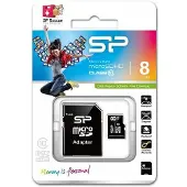 Silicon Power SP008GBSTH010V10SP, 8 GB, MicroSDHC, Klasse 10, Schwarz