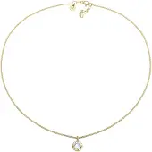 Elli Choker PREMIUM "Halskette Choker mit Glas Kristalle Weiß 925 Sterling Silber" Gr. 36, gold, Halsketten, Damen, mit Steinen, Silber 925 (Sterlingsilber), Choker