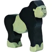 Holztiger Holz Gorilla Spielfigur handgefertigtes nachhaltiges Spielzeug
