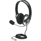 Manhattan Classic Stereoheadset, Flexibles Mikrofon und hohe Audioqualität, Kabelgebunden, 20 - 20000 Hz, Anrufe/Musik, 270 g, Kopfhörer, Schwarz