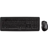 Cherry DW 5100 Kabelloses Tesktopset, Schwarz, USB (QWERTZ - DE), Volle Größe (100%), Kabellos, RF Wireless, QWERTZ, Schwarz, Maus enthalten
