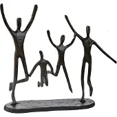 Casablanca by Gilde Dekofigur "Skulptur Jumping braun H. 20 cm", braun, B:22cm H:20cm T:6cm, Eisen, Dekofiguren, Dekofigur