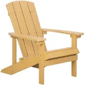Beliani Gartenstuhl Gelb Kunstholz breite Armlehnen Muskoka Adirondack Stil Terrasse Outdoor