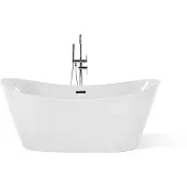Beliani Freistehende Badewanne 170 x 77 cm Weiß Sanitäracryl Oval Modern