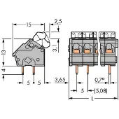 Wago 256-405/334-000 Leiterplattenklemme,Drücker,2,5 mm2,grau 256405334000 - 40 Stück