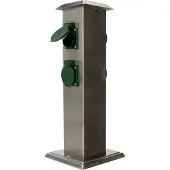 Kopp 145330013 Gartensteckdose 4fach Edelstahl, Grün