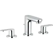 GROHE Eurosmart Cosmopolitan 3-Loch Waschtischbatterie, Ausladung 89mm, Zugstangen-Ablaufgarnitur, 20187000