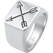 KUZZOI Ring Herren Siegelring Matt Basic Pfeil 925 Silber Kuzzoi Silber