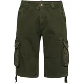 Alpha industries Cargobermudas "Jet Short", Herren, Gr. 31, N-Gr, grün (schwarz olive), Web, Obermaterial: 100% Baumwolle, unifarben, normal knieumspielend, Hosen Cargobermudas