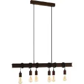 Eglo Hängelampe Townshend 4, dimmbar, braun / rost, für Wohn- / Esszimmer, Metall, Industrielles Design, Pendelleuchte