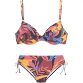 Sunseeker Bügel-Bikini "Allis", Damen, Gr. 36, Cup C, bunt (marine, rostrot), Microfaser, Microfaser, bedruckt, Bikini-Sets Bügel-Bikini, mit kleinen Zierringen am Top