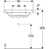 Geberit Waschtisch iCon Light 60x42cm, o. Hahnloch, mit Überlauf, weiß