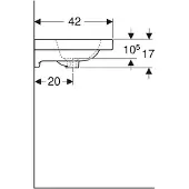 Geberit Waschtisch iCon Light 75x42cm, o. Hahnloch, mit Überlauf, weiß